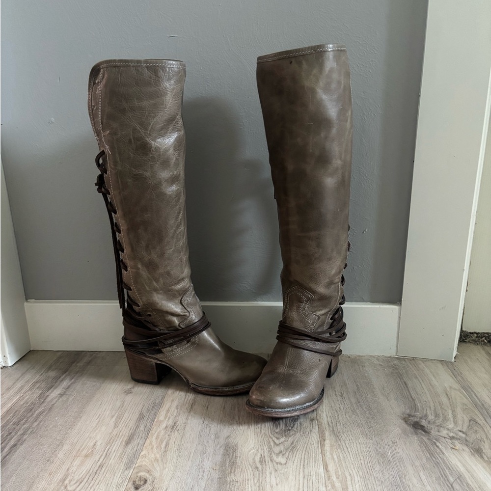 Freebird by Steven Brown Over the Knee Boots with Distressed Leather
